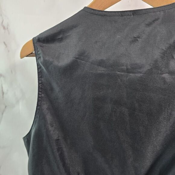 Wilson Leather Vest Womens Medium Black 80s 90s Western Disco Button Vintage - Picture 6 of 9